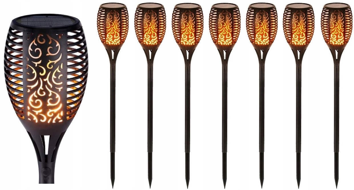 Solárna lampa Deko, čierna, 51 cm, 8 ks.